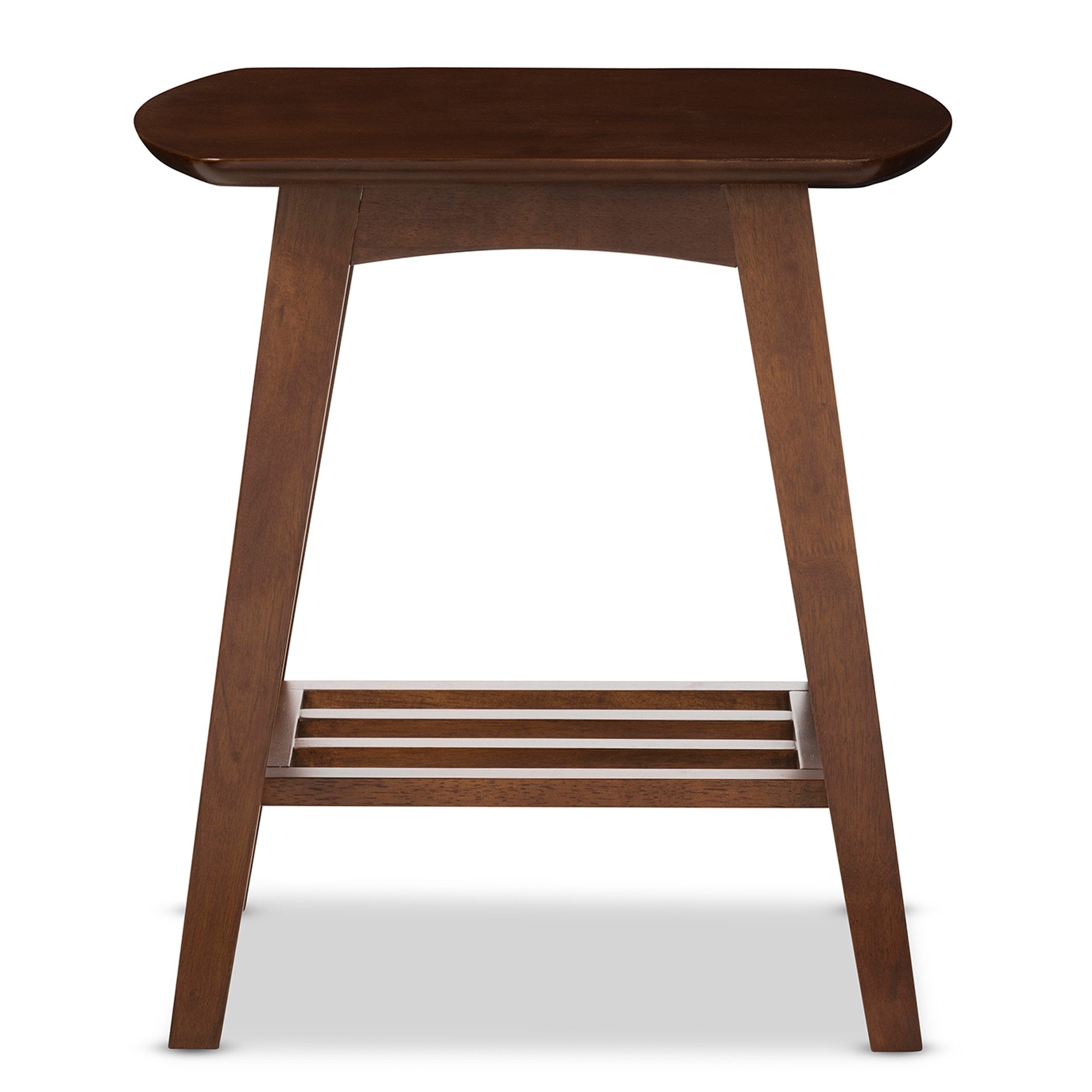 Baxton Studio Sacramento Mid-Century Modern Scandinavian Style End Table, Dark Walnut
