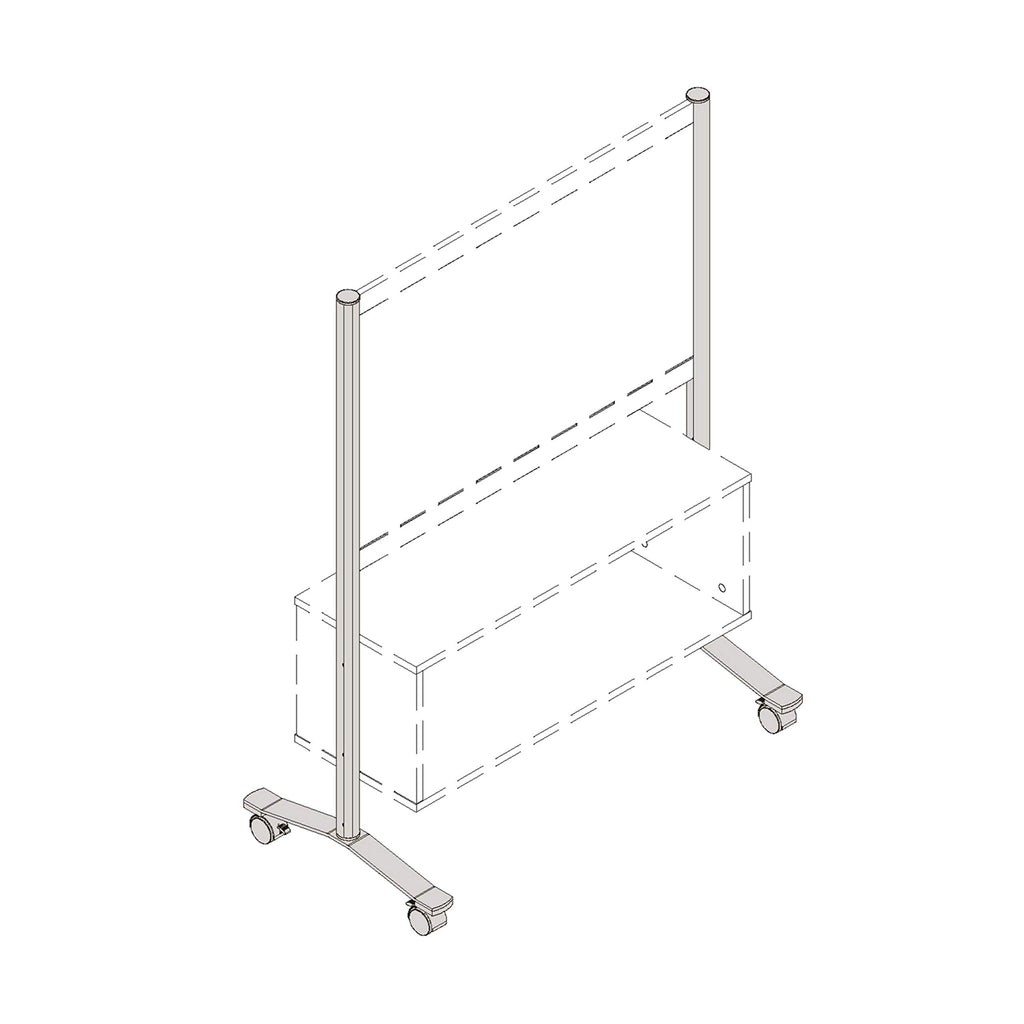 Lorell Adaptable Panel Leg, 48.8"X 18.8" X 2", Silver