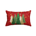 Avoin Colorlife Green And Gold Merry Christmas Trees Snowflake Throw Pillow Cover, 12 X 20 Inch Seasonal Winter Holiday Cushion