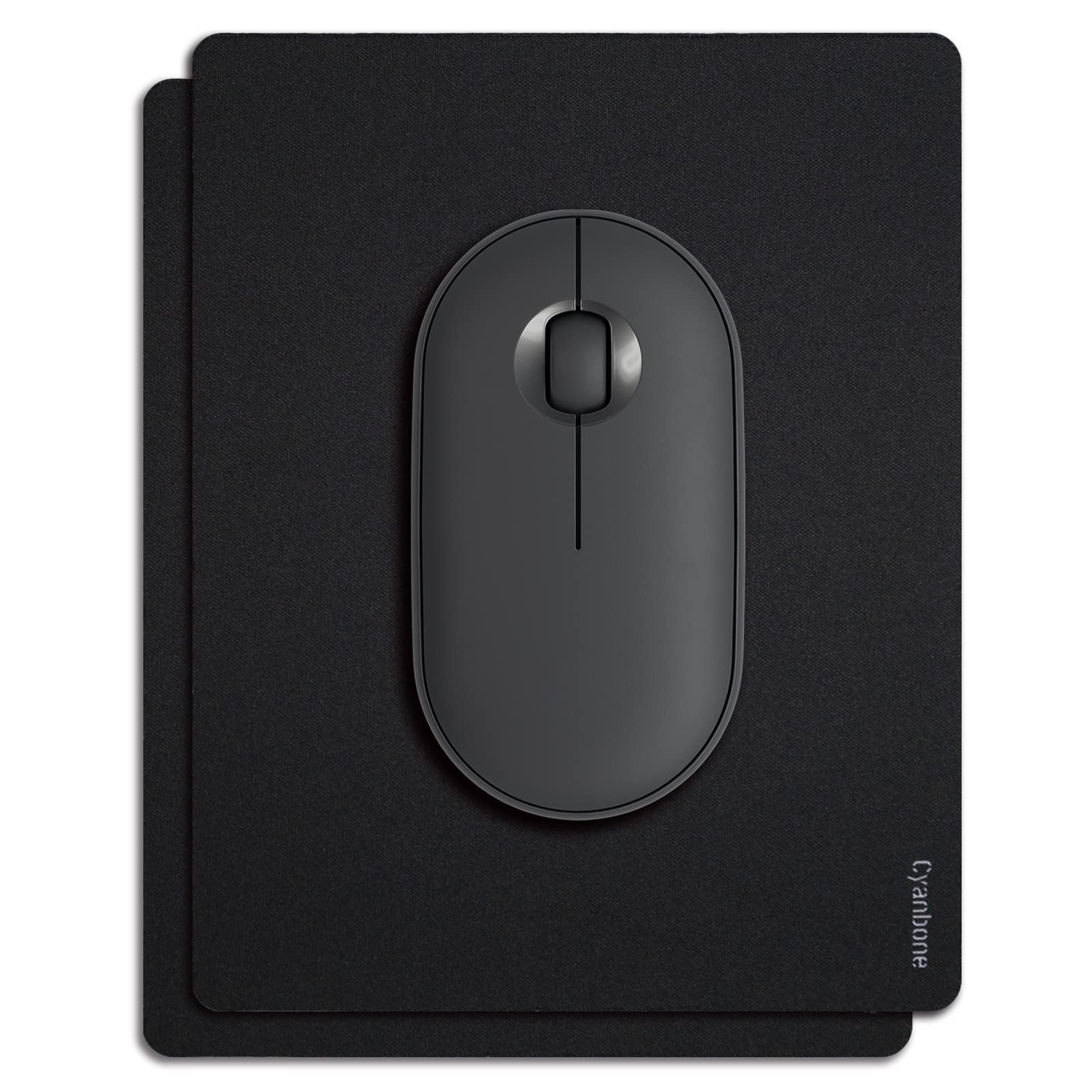 Cyanbone Mini Mouse Pad Small Size 2 Pack, Portable Mouse Pad For Laptop Waterproof, Cute Travel Mousepad Black With Non Slip Ru