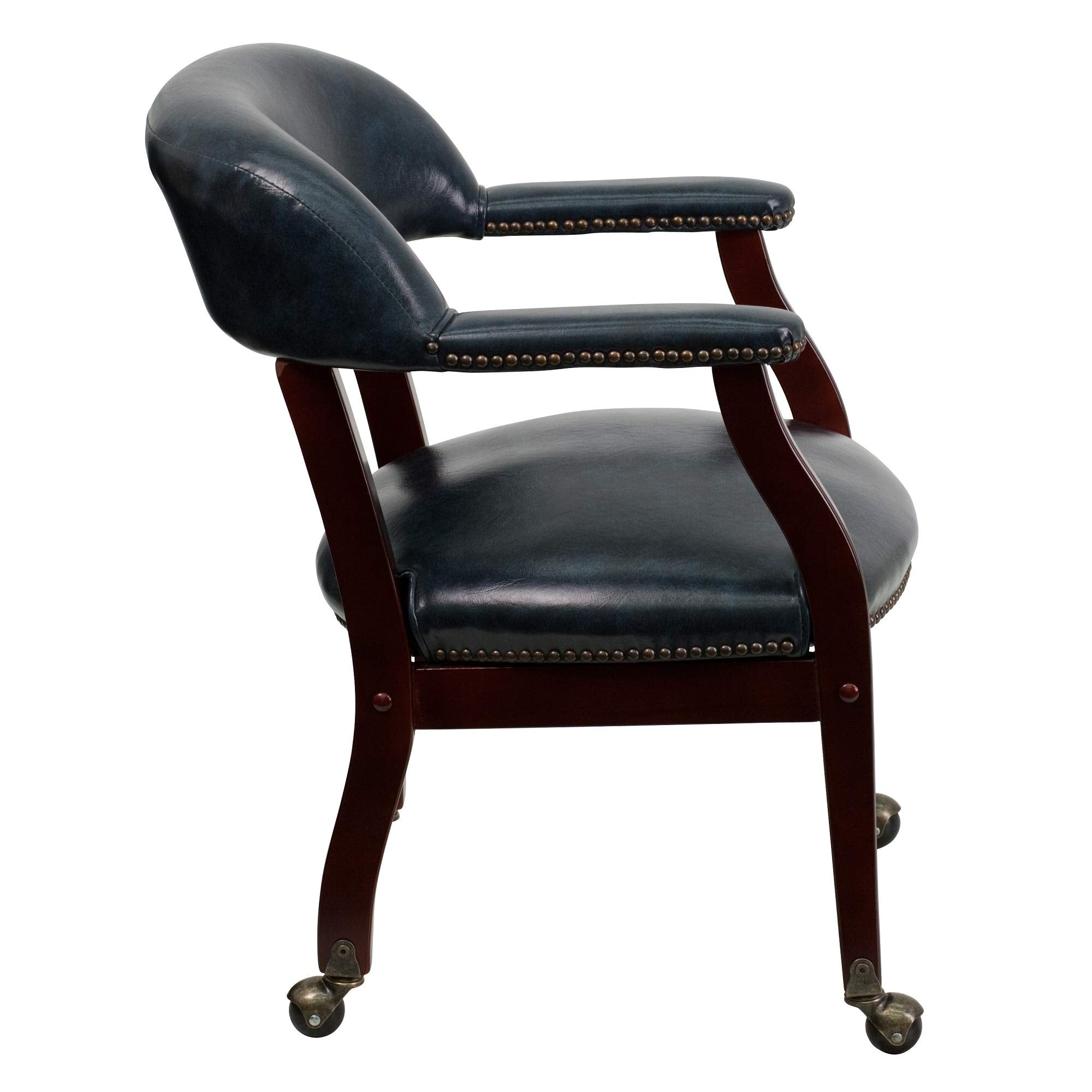 Flash Furniture Navy Vinyl Luxurious Conference Chair With Casters