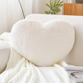 Xvtru Heart Pillow, Soft Ivory Heart Shaped Pillow, Cute Faux Rabbit Fur Room Decorative Throw Pillow, 19.6'X15.7' Heart Plush