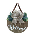 Condorpasea 3D Welcome Sign for Front Door |Home/Farmhouse Porch D  cor Wooden Hanging Sign with Artificial Leaves and Rustic Be