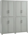 Crosley Furniture Savannah 2-Piece Pantry Storage Cabinet Set with Shelves, Kitchen, Dining, or Laundry Room, Gray