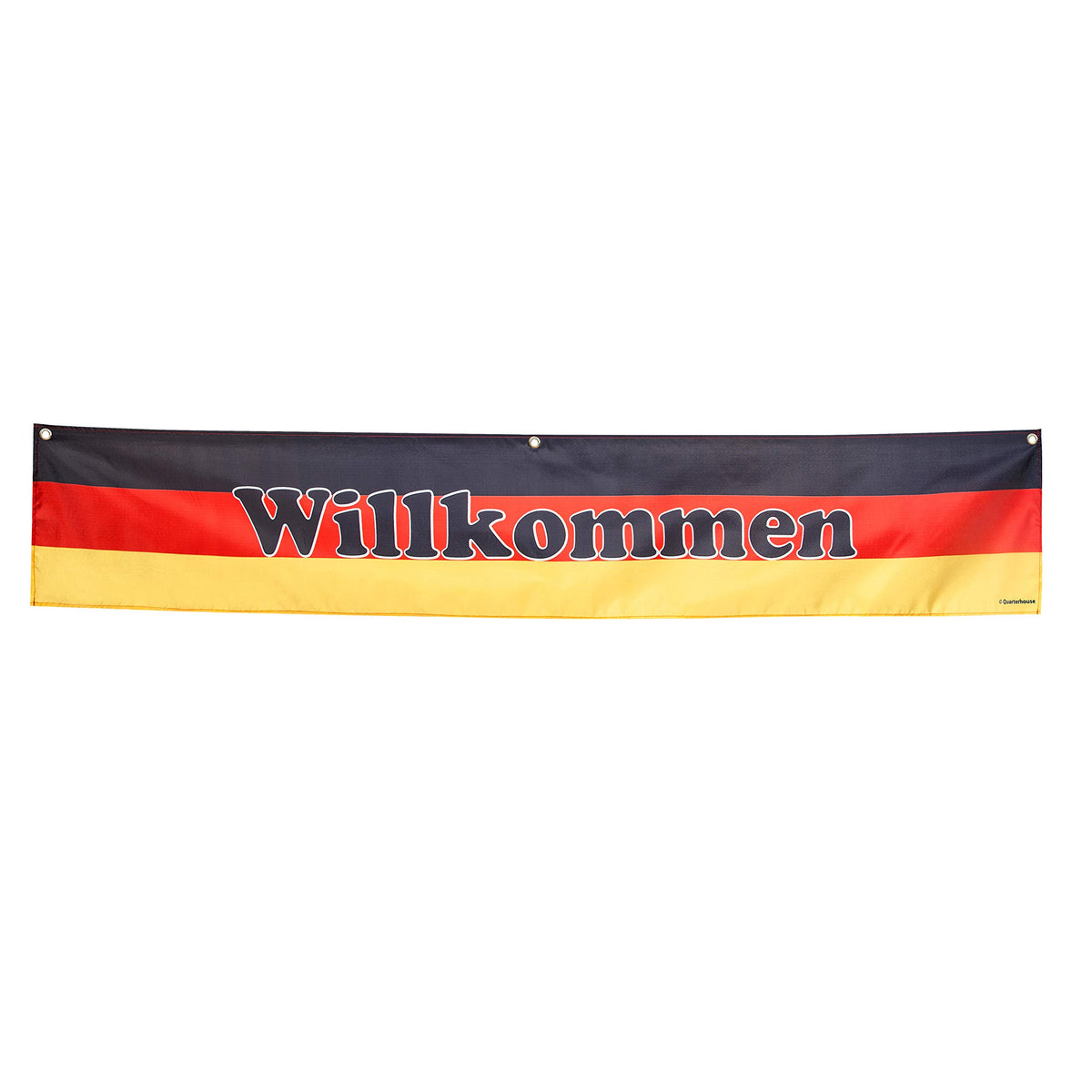 Quarterhouse German Welcome Banner For German Classrooms, Bilingual Businesses, Special Events - Flag Of Germany (Black, Red & Y