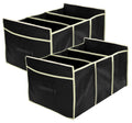 Kuber Industries 2 Pcs Foldable Trunk Storage Organizer, Reinforced Handles, Suitable For Any Car, Suv, MiniVan (Black)