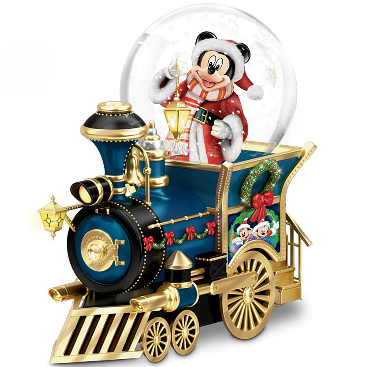 Disney Mickey Mouse Miniature Snowglobe Santa Mouse is Comin to Town
