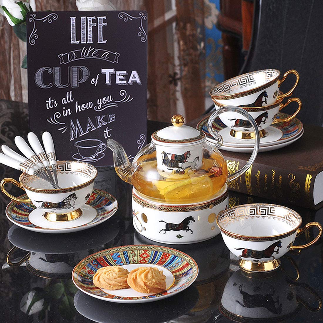 Artclub Enjoy Your Life Metal Plate Sign, Life Is Like A Cup Of Tea Funny Saying Antique Plaque Vintage Poster Kitchen Living Ro