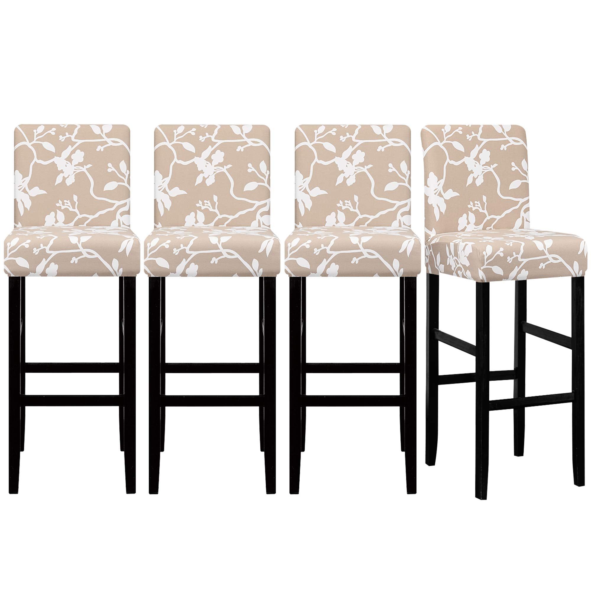 Lellen Jacquard Bar Chair Stool Cover - 4 Pack Stretch Chair Slipcover Pattern For Short Swivel Dining Chair-Counter Height Side Chairs (125840)