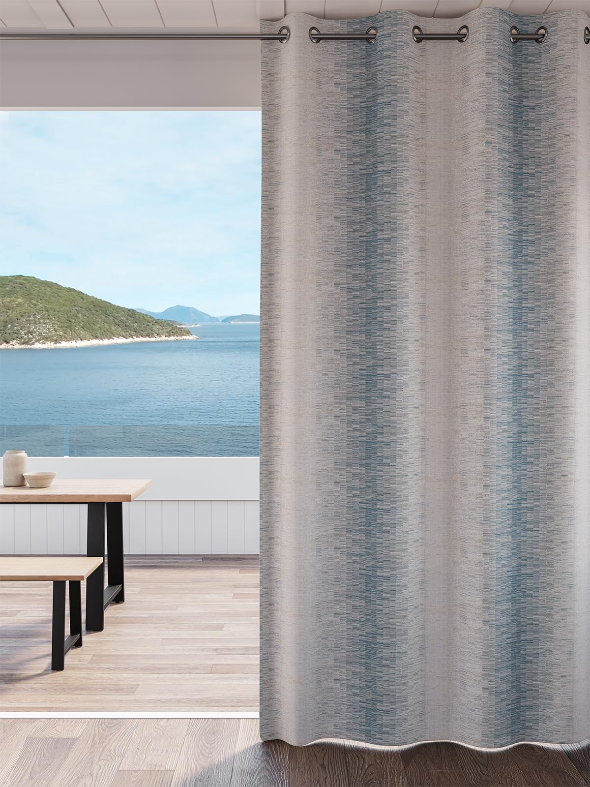 DDECOR Live beautiful, 1 Piece of Abstract 7FT Door Sheer Curtain, Grey