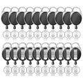Retractable Badge Holder With Carabiner Reel Clip And Key Ring For Id Card Key Keychain Holders Black 20 Pieces By Moeverex
