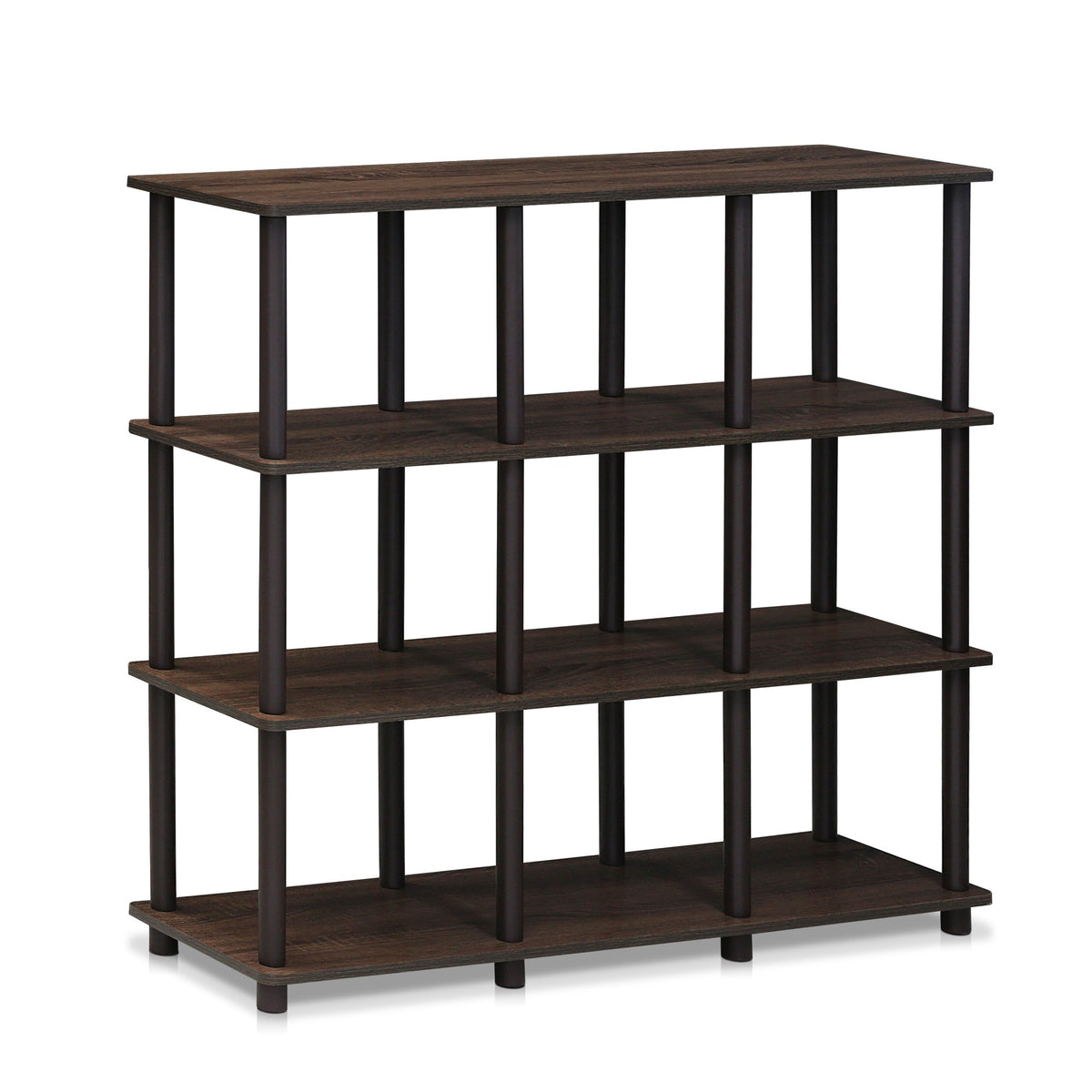 Furinno Turn-N-Tube Space Shelf, 9, Walnut/Brown