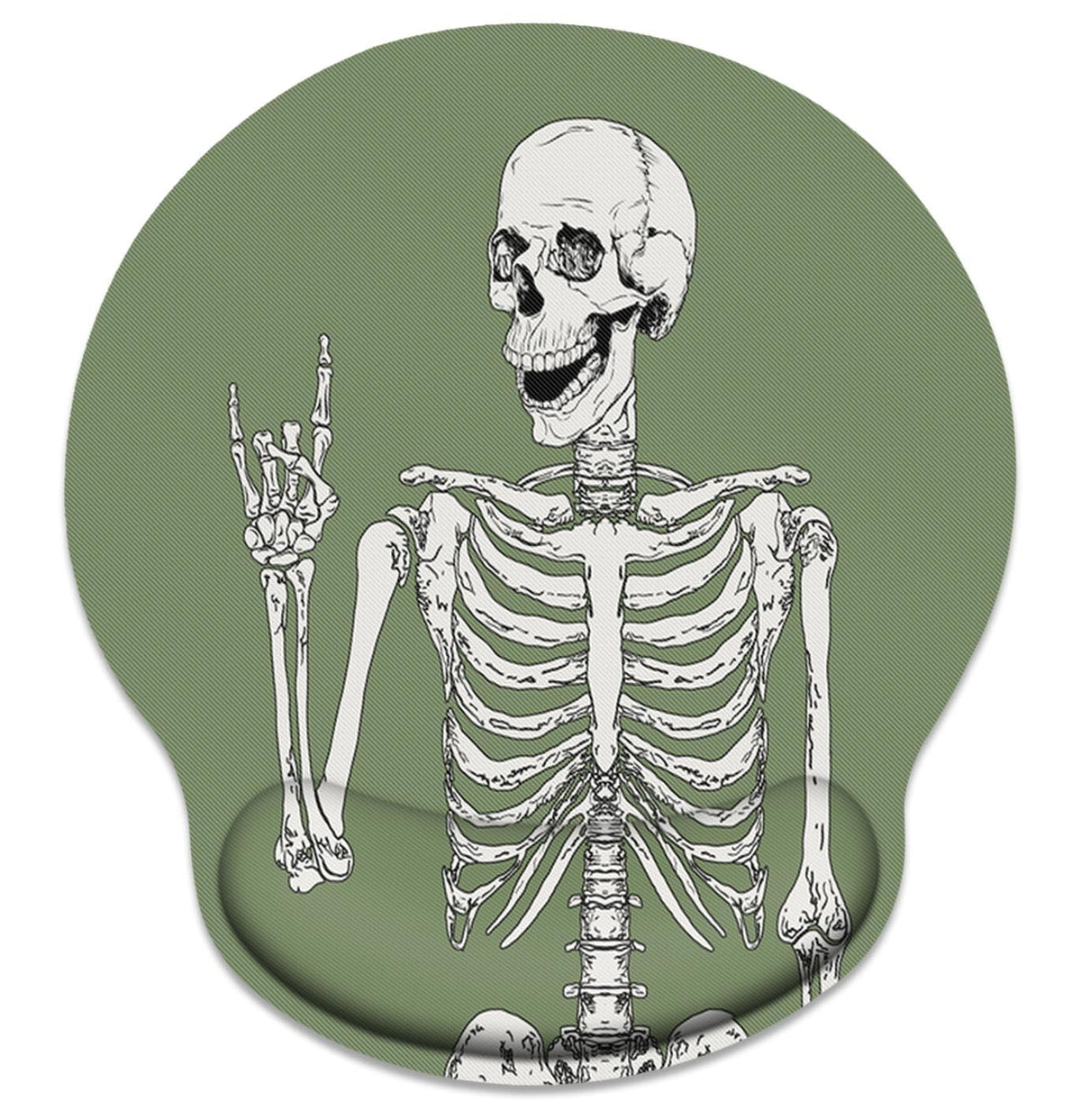 Britimes Ergonomic Mouse Pad With Wrist Support Green Human Skeleton Skull Non-Slip Rubber Base Mousepad For Home Office Gaming