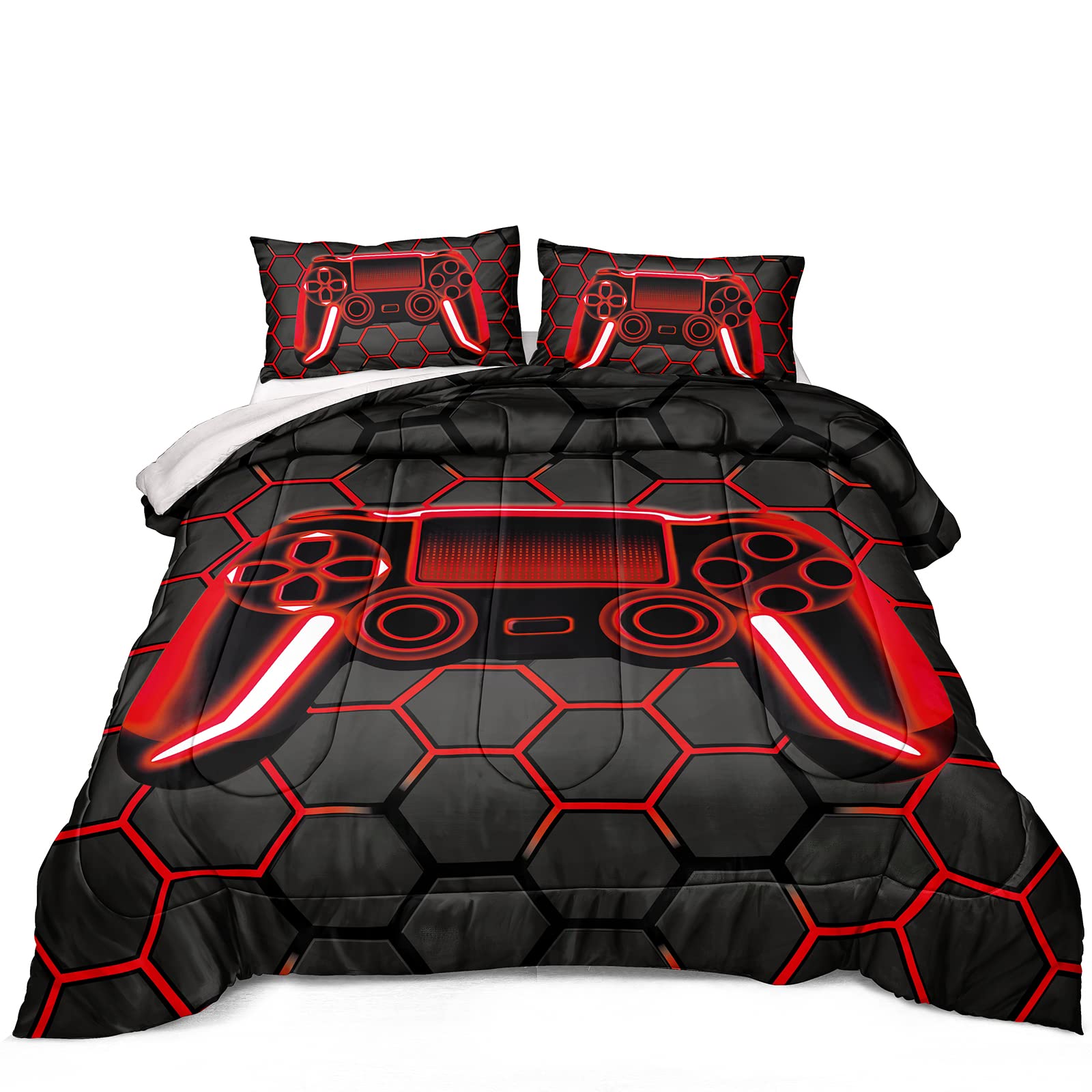 Z.Jian Home Boys Comforter Set,Gaming Bedding For Kids Teen,Game Console Comforter Set For Gamer Room Decor(Comforter-Game42,Ful
