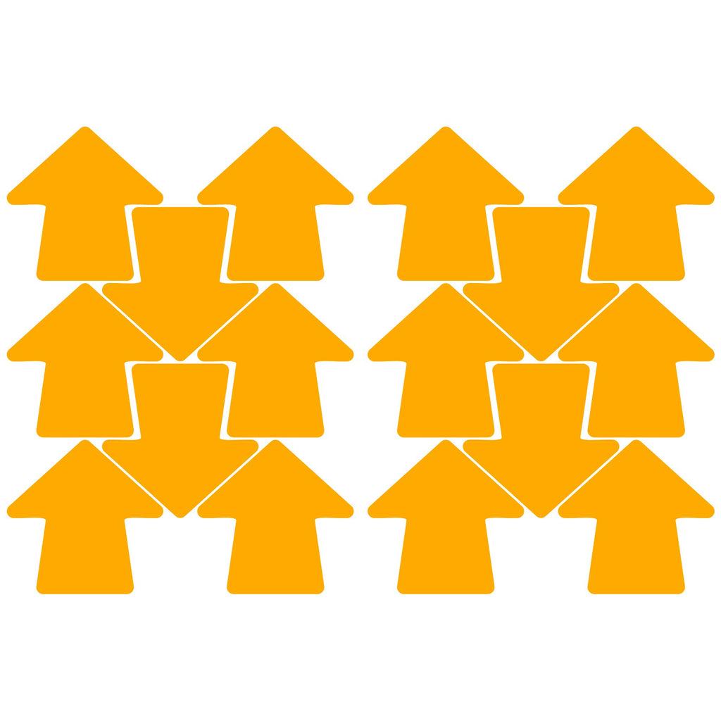 Litemark Durable Gloss Finish Golden Yellow 4 X 4 Inches Round Arrow Decal Vinyl Stickers | Great For Floors, Ceilings, Walls, A