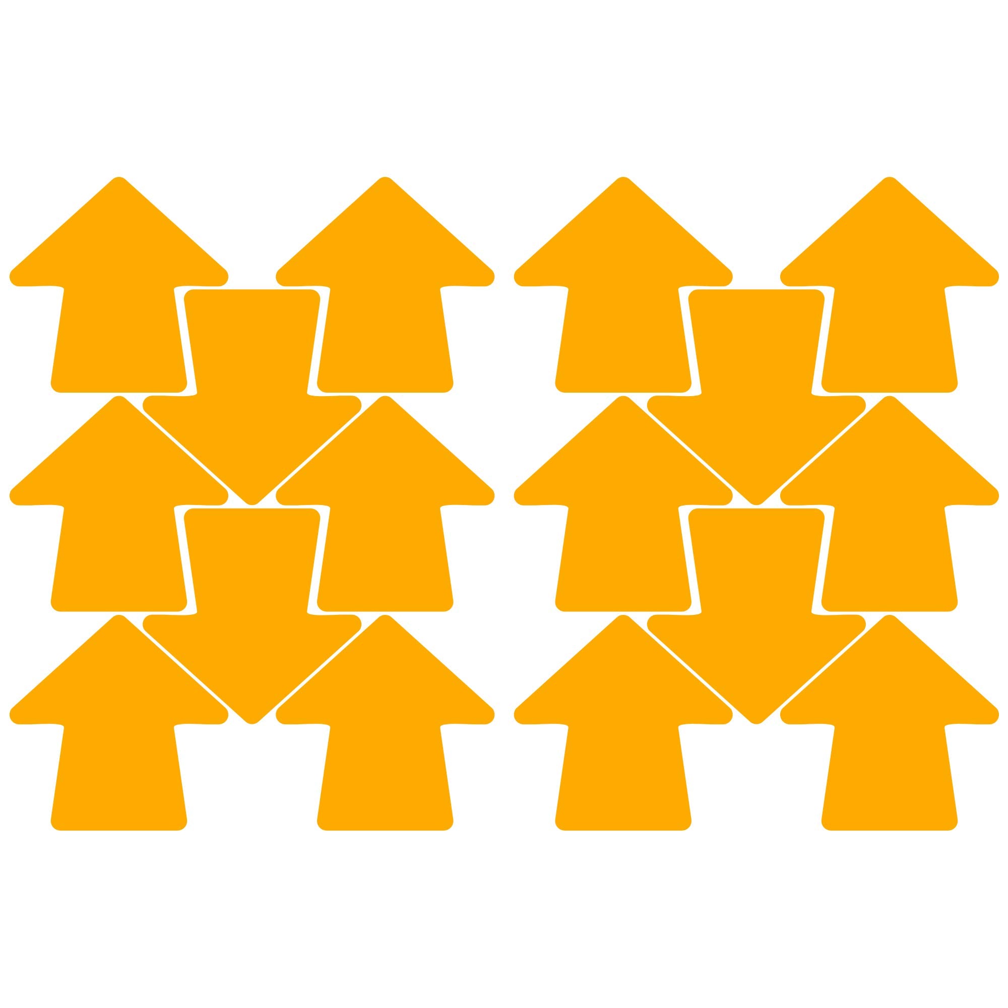 Litemark Durable Gloss Finish Golden Yellow 4 X 4 Inches Round Arrow Decal Vinyl Stickers | Great For Floors, Ceilings, Walls, A