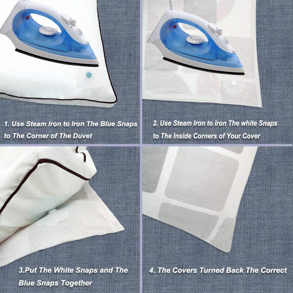 16 Pcs Of Hx Aurize Duvet Snaps, Prevents Comforter From Shifting Inside Duvet Cover