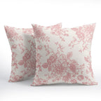 Kawani Pink And Cream Floral Pillow Covers 18X18 Inch Set Of 2 Vintage Throw Chinoiserie Flower Pillowcases Farmhouse Cotton Lin