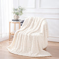 Excervent Super Soft Throw Blanket With Heart Checkered, Premium Silky Flannel Fleece 3D Jacquard Decorative Fuzzy Blankets, For