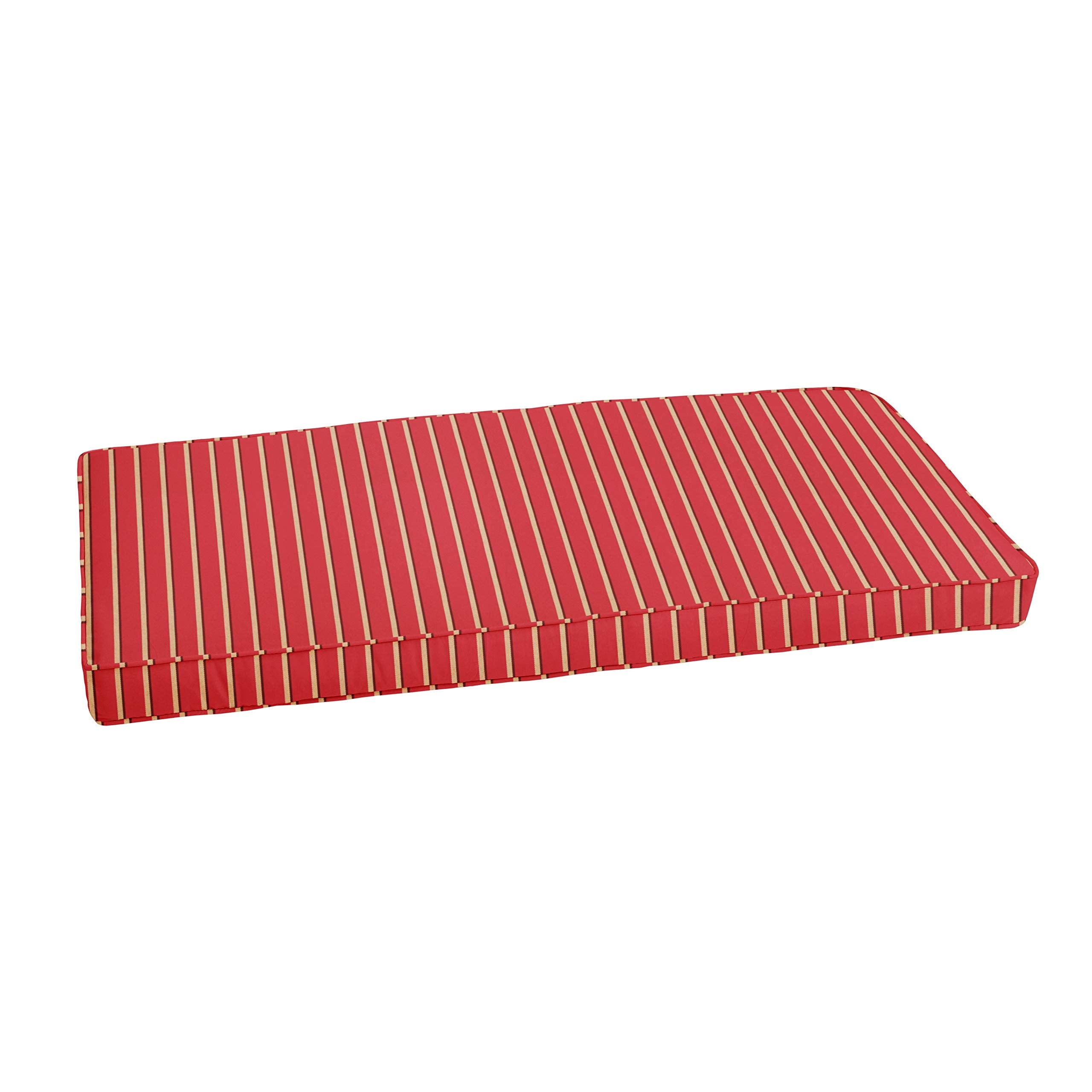 Sorra Home Cbench-Sb Stripes Indoor/Outdoor Bench Cushion-Bristol, 1 Count (Pack Of 1), Sunbrella-Harwood Crimson 5 Sq Ft