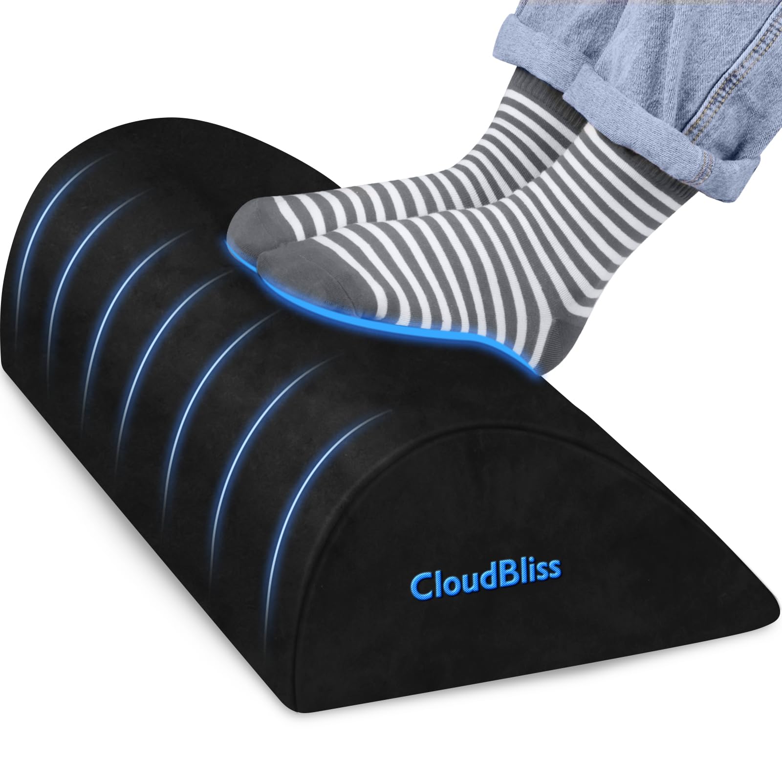 CloudBliss Foot Rest for Under Desk at Work,Office Desk Accessories with Soft Foam and Washable Removable Cover, Foot Stool for 