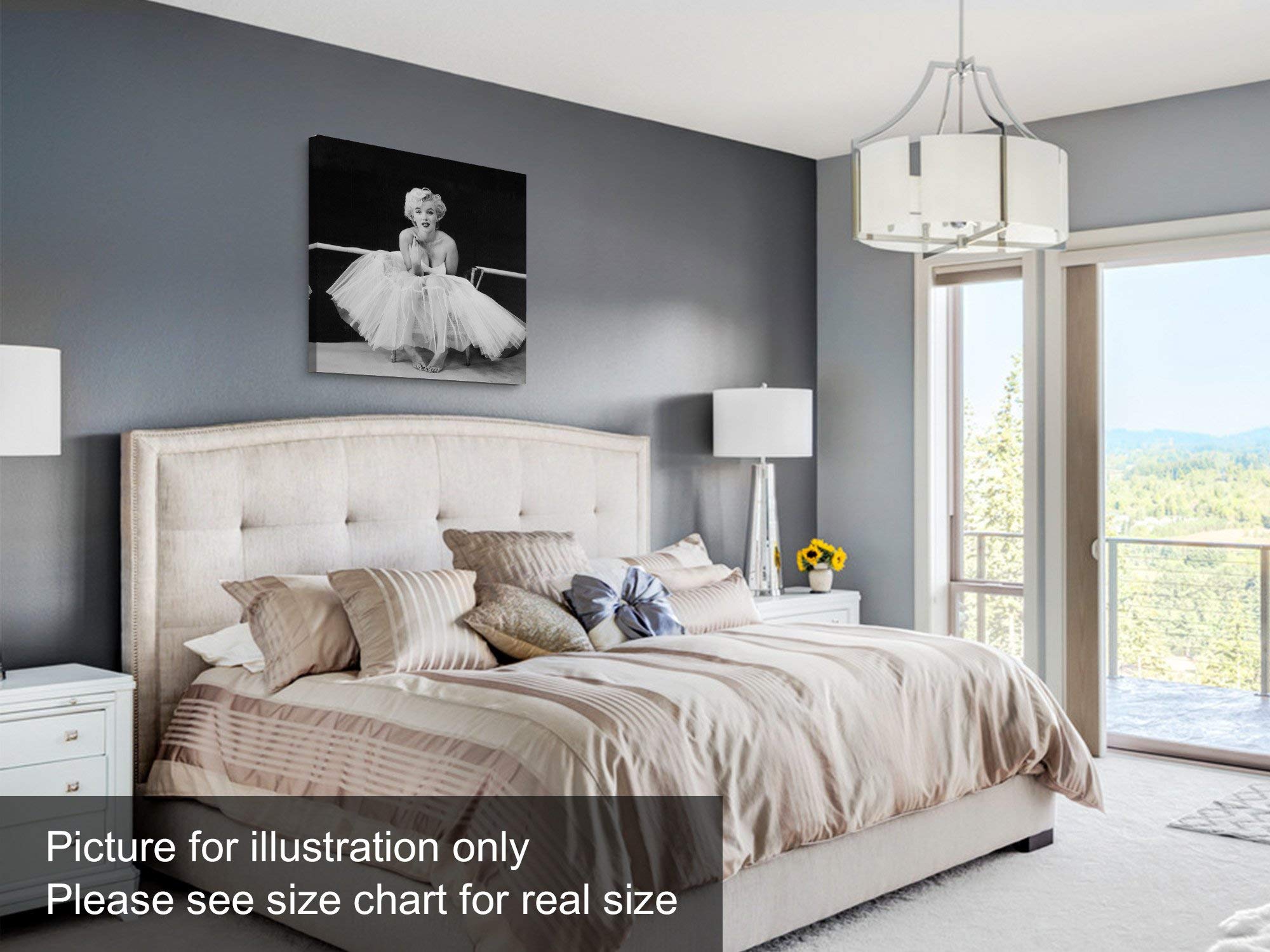 Niwo Art-Monroe C, Classic Movie Stars Canvas Wall Art Home Decor,Stretched Ready To Hang (20''X20''X3/4'')