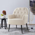 IWMH Accent Chair for Living Room, Button Linen Fabric Armchair, Single Sofa Chair with Arms, Metal Legs, Side Corner Chair for 