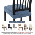 Searchi Stretch Dining Chair Seat Covers Set Of 4, Soft Removable Washable Seat Covers For Dining Chairs, Dining Room Seat Cover Protector (Rear-Covered, Hexagon Blue)