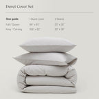 Double Stitch By Bedsure 100% Organic Cotton Duvet Cover Set Queen- 300 Tc Sateen Weave, Gots Certified Long Staple Cotton, Soft