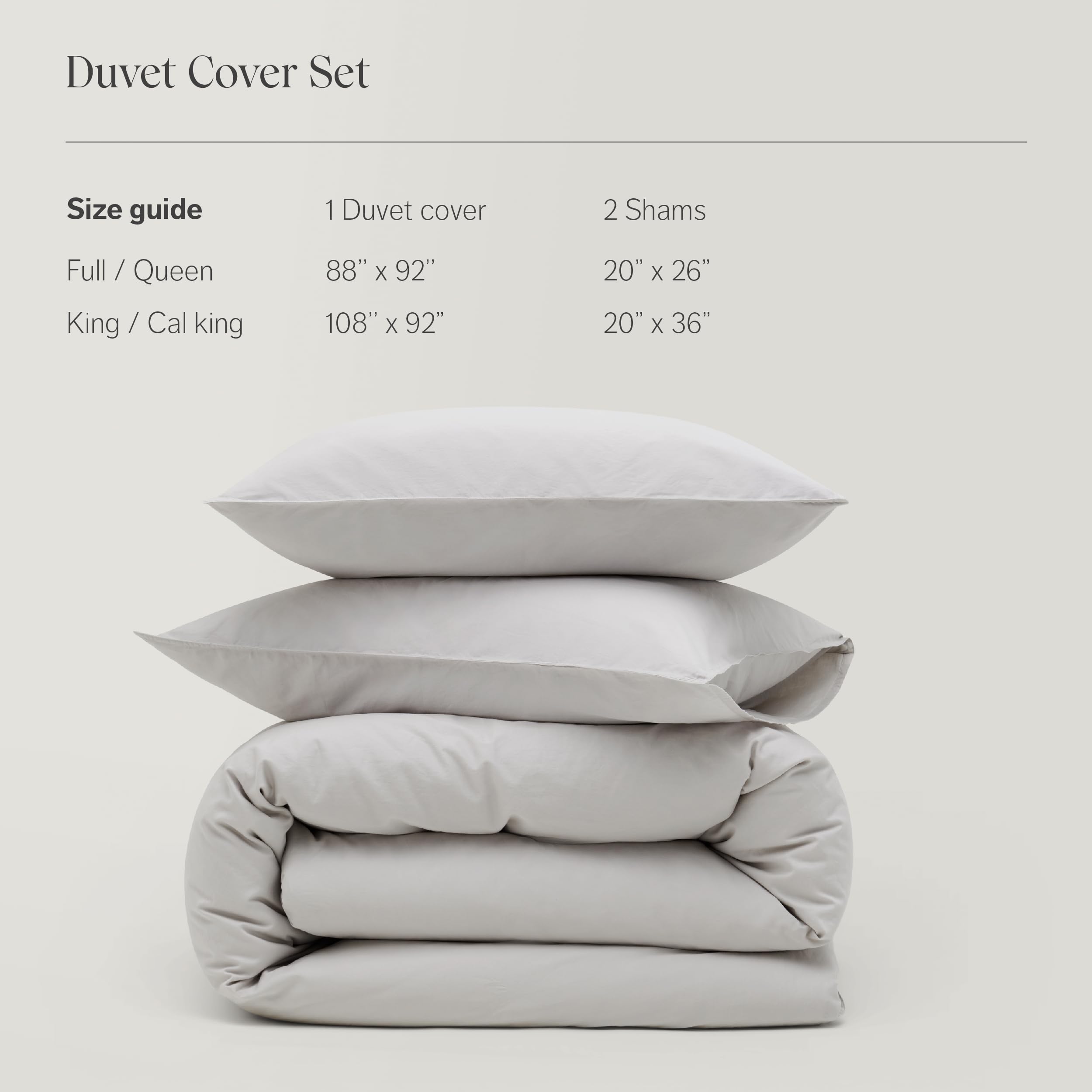 Double Stitch By Bedsure 100% Organic Cotton Duvet Cover Set Queen- 300 Tc Sateen Weave, Gots Certified Long Staple Cotton, Soft