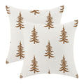 Cxmeifly Christmas Pillow Covers 20X20 Inch Set Of 2 Cream Brown Christmas Tree Decor Throw Pillows Winter Xmas Holiday Outdoor