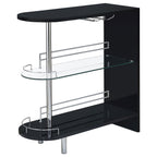 Coaster Home Furnishings Adolfo Rectangular 2-Tier Home Bar Table Black High Gloss
