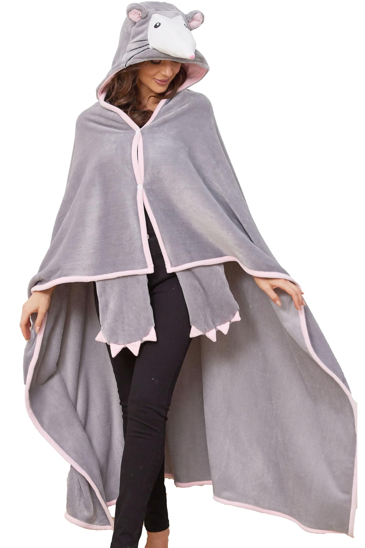 Ousiedisie Possum Wearable Hooded Blanket For Adults,Comfy Blanket Hoodie Cozy Cute Blanket Birthday Gifts For Women