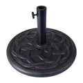 Flash Furniture Kona Universal Bronze Cement Patio Umbrella Base with Weatherproof Plastic Polymer Coating - 19.25' Diameter