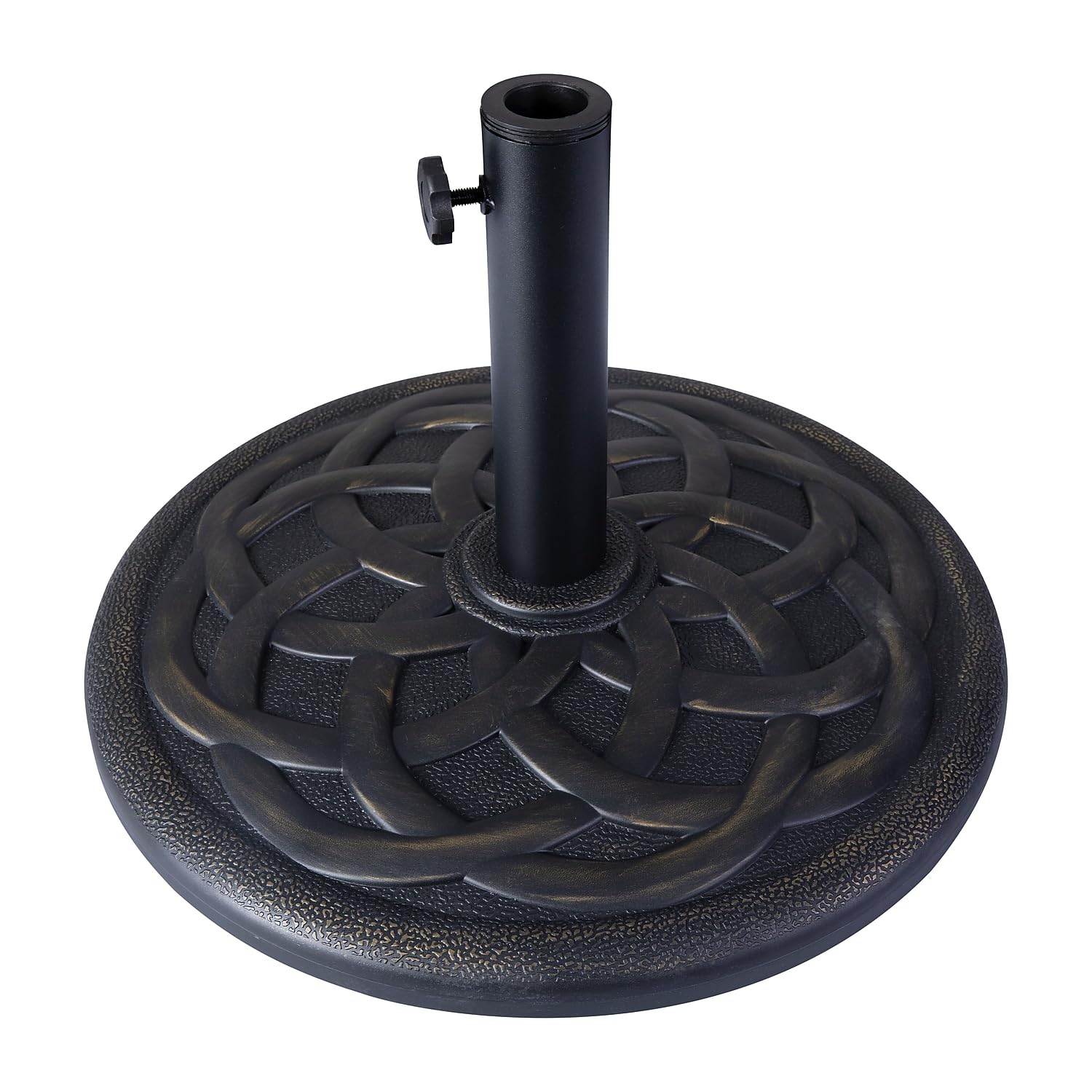 Flash Furniture Kona Universal Bronze Cement Patio Umbrella Base with Weatherproof Plastic Polymer Coating - 19.25' Diameter