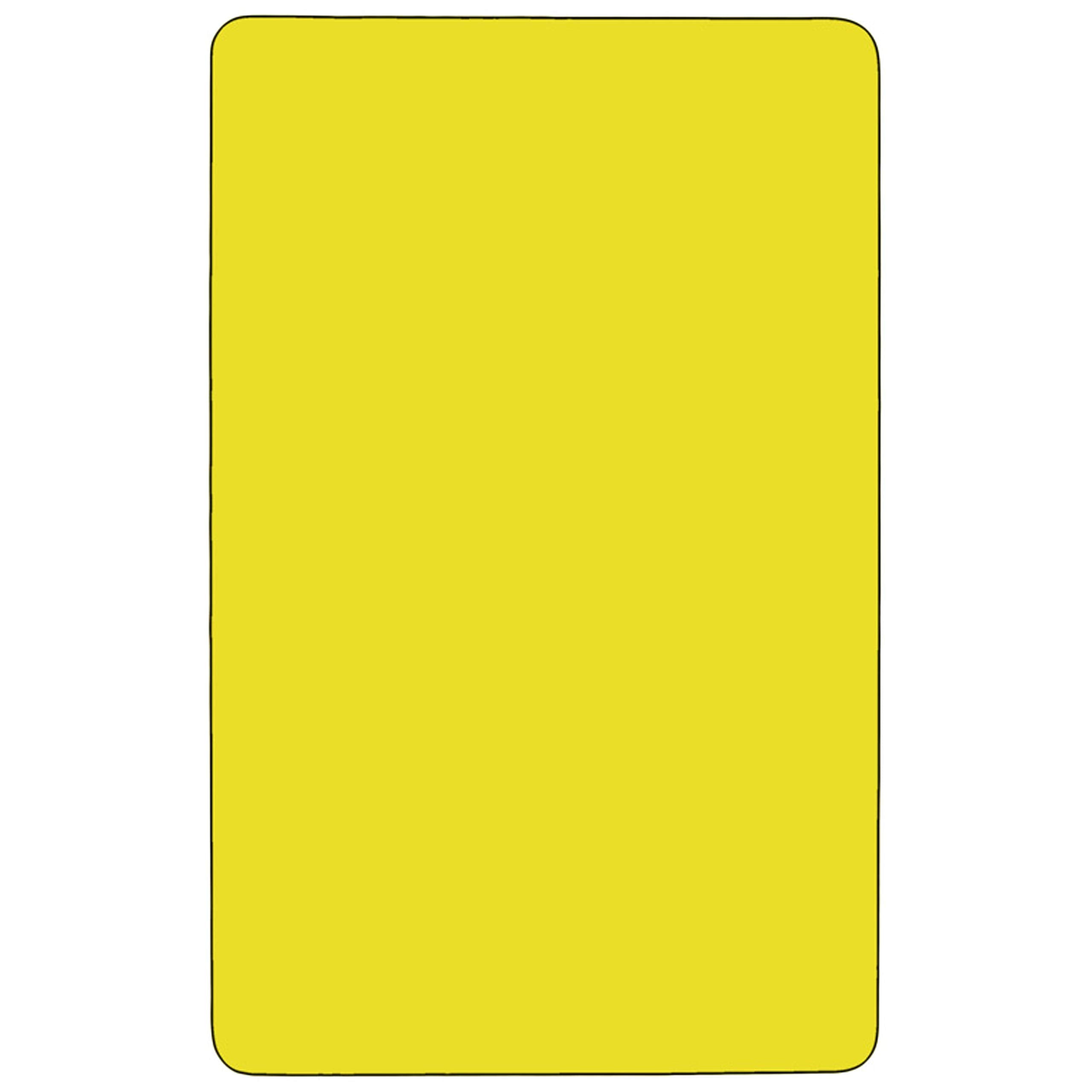 Flash Furniture Wren Mobile 30''W x 60''L Rectangular Yellow HP Laminate Activity Table - Standard Height Adjustable Legs