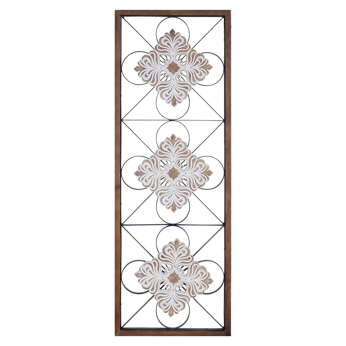 HomeRoots Multi 70% MDF 30% Wood Framed Floral Print Scroll Wall Art