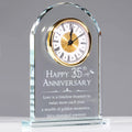 YWHL 35th Wedding Anniversary Clock Gifts for Parents, 35 Years Anniversary Glass Quartz Clock Gifts for Couple Wife Husband, Ta