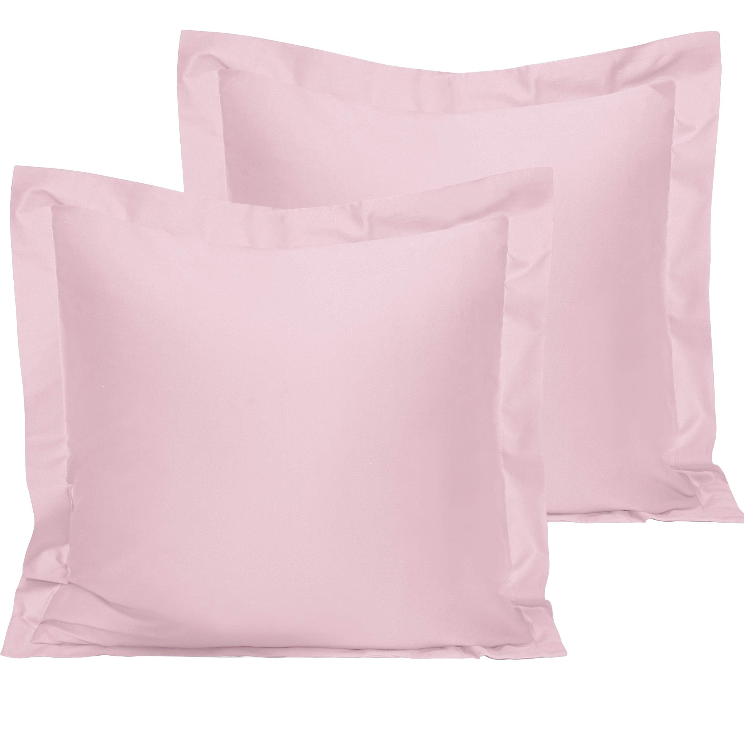 Ntbay Cotton 26X26 Euro Sham Covers - 500 Thread Count Egyptian Cotton Euro Pillow Covers, 2 Pack Super Soft And Breathable 26X26 Pillow Covers, Square Pillow Cases, 26X26 Inches, Pink