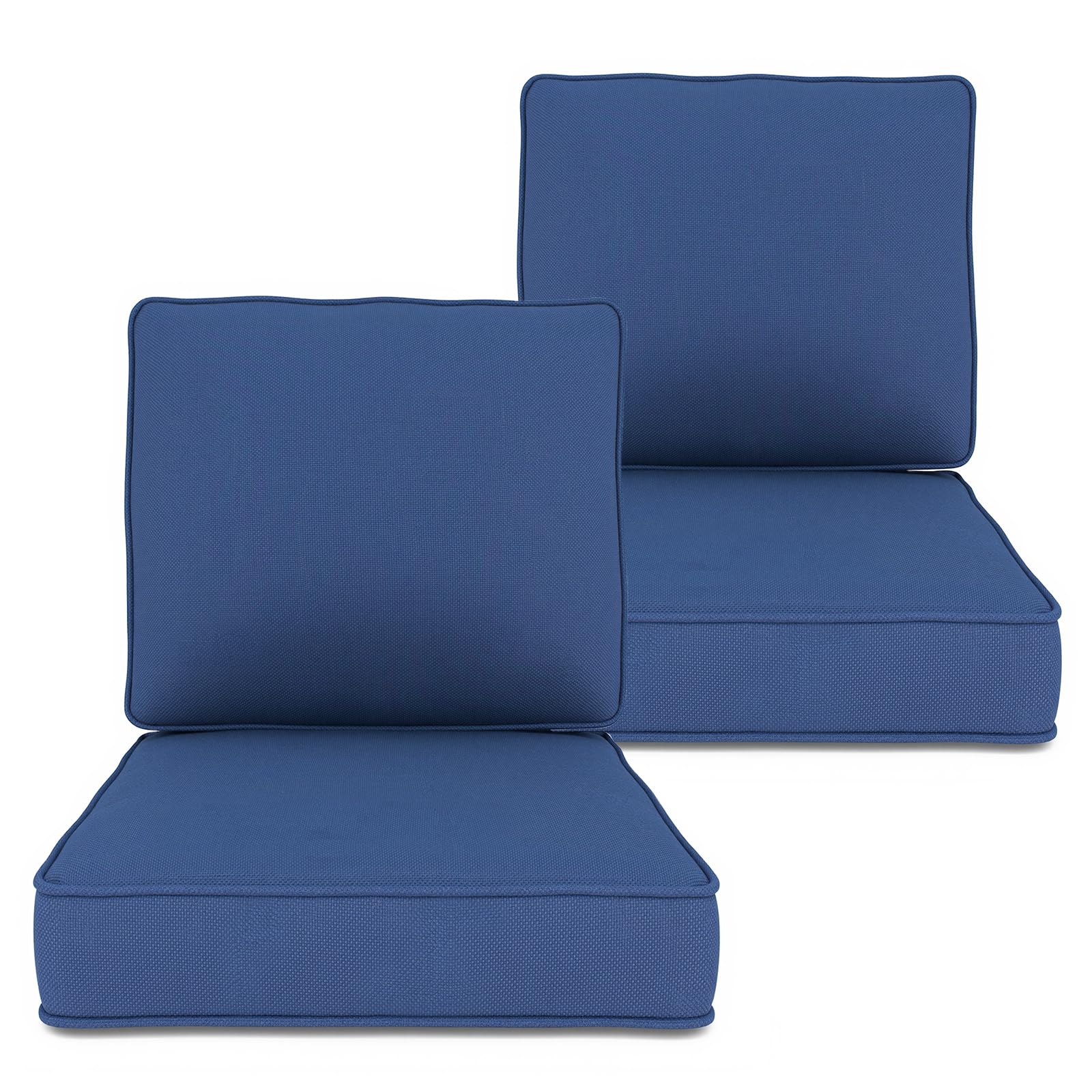 Feishominoo Outdoor Chair Cushions Set Of 2, 24' X 23' Deep Seat Patio Cushions Waterproof With Removable Covers, Outdoor Pati