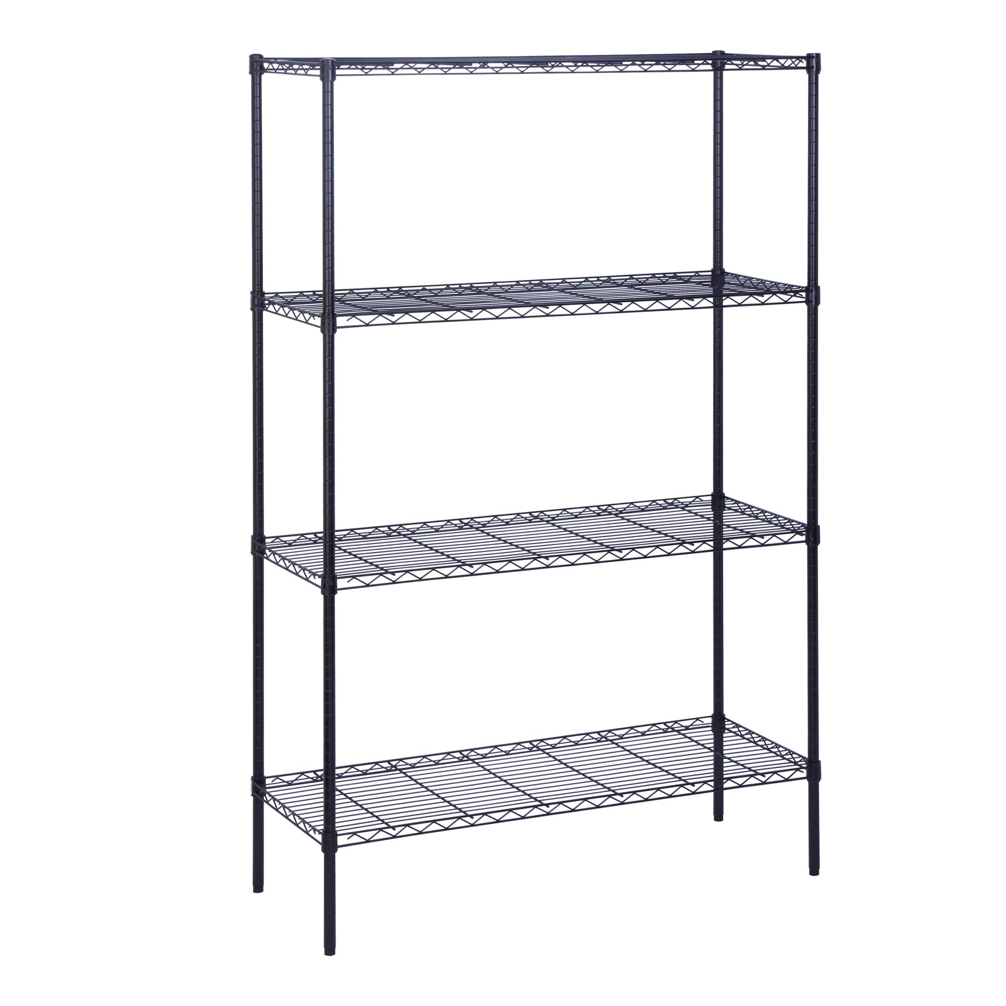 Honey Can Do 4-Tier Adjustable Shelving Unit with 350-lb Shelf Capacity, Black SHF-05225 Black