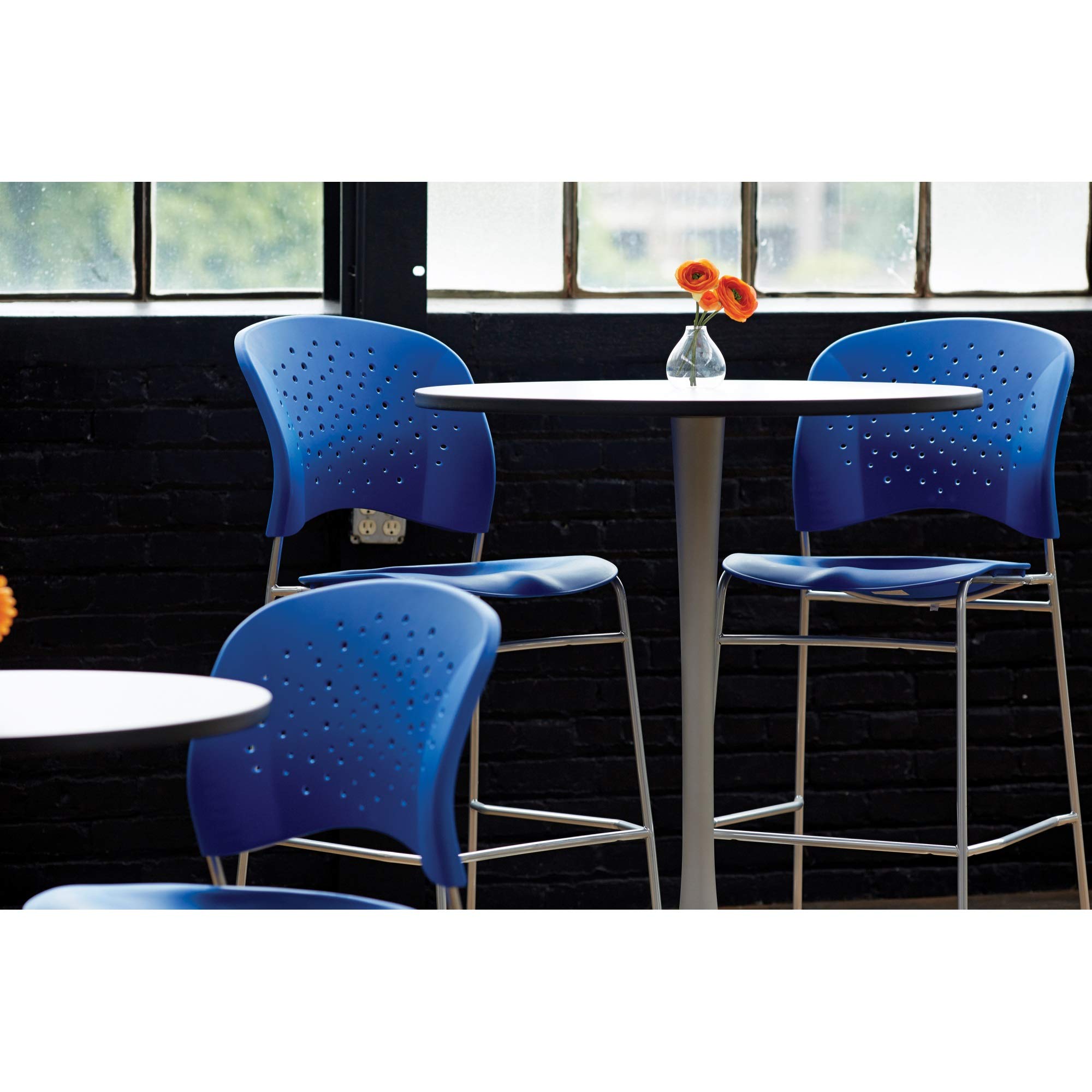 Safco Products 6804BU Reve Guest Chair Sled Base with Round Back, (Qty. 2), Blue