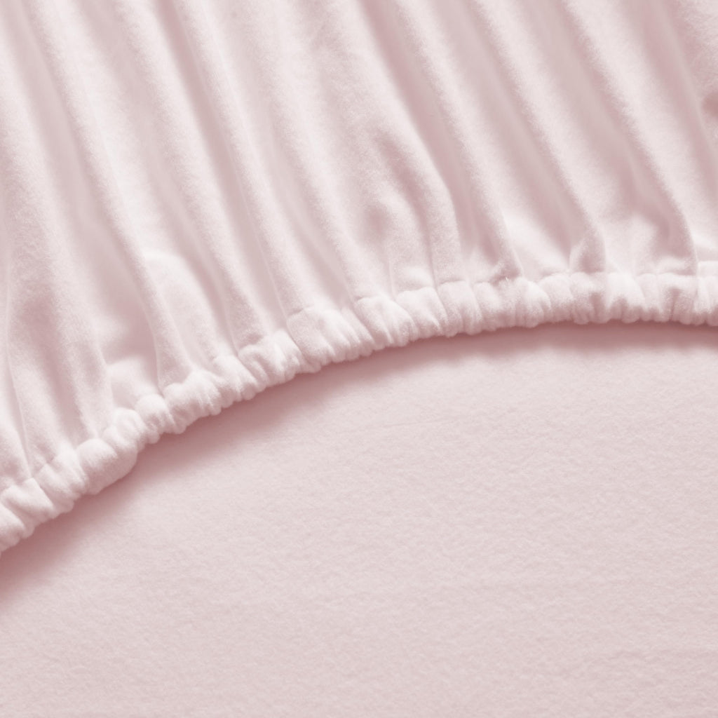Flannel Sheets King Size Warm And Cozy Deep Pocket Breathable All Season Bedding Set With Fitted With Full Elastic & Built In Corner Sheet Straps, Flat And Pillowcases, King, Pale Pink