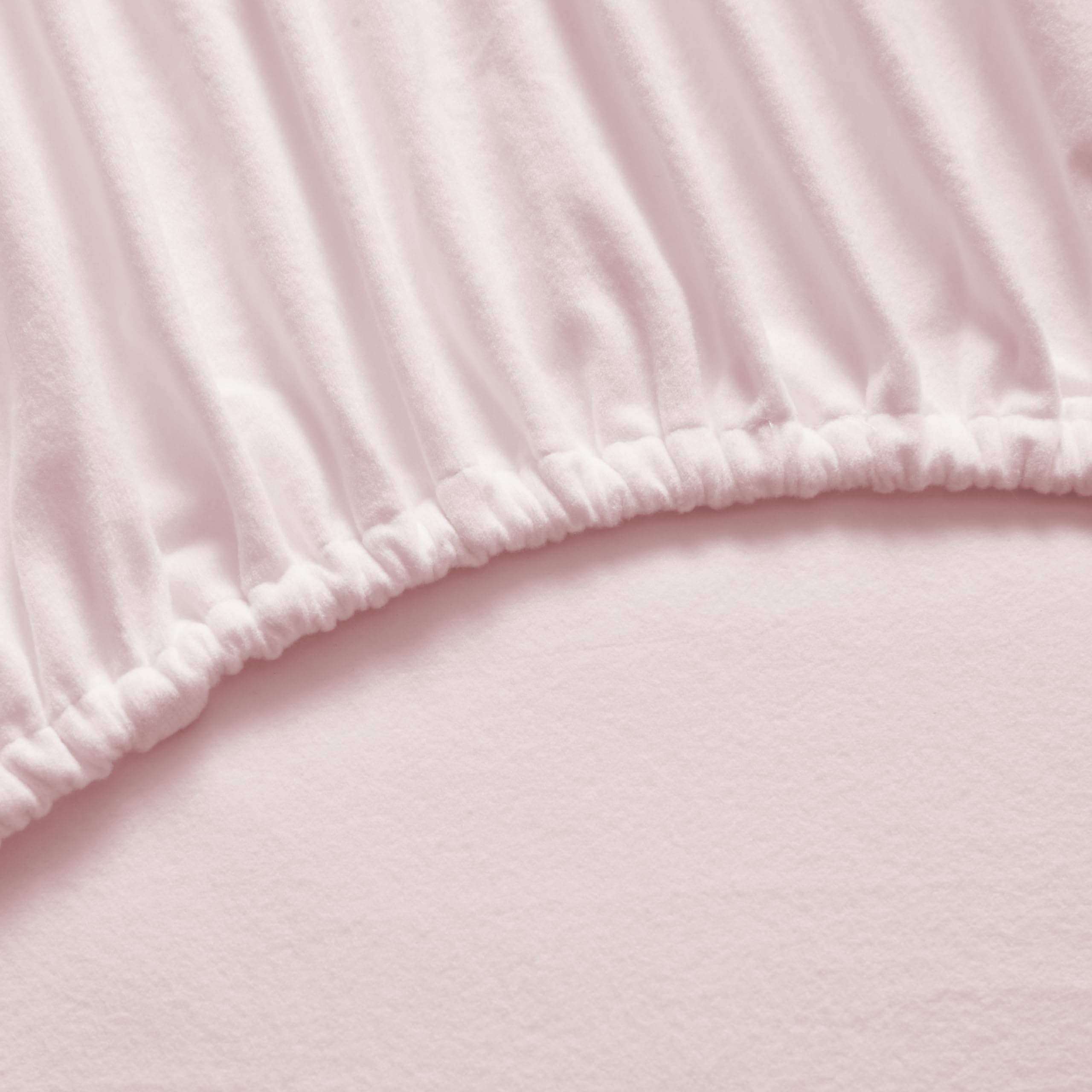 Flannel Sheets King Size Warm And Cozy Deep Pocket Breathable All Season Bedding Set With Fitted With Full Elastic & Built In Corner Sheet Straps, Flat And Pillowcases, King, Pale Pink