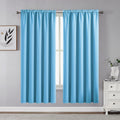 CUCRAF Light Blue Blackout Curtains 63 inch Length 2 Panels Set, Rod Pocket Room Darkening Drapes for Bedroom Living Room, Insul