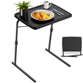 TV Tray Table, Allpop TV Dinner Tray for Eating, Adjustable Folding Laptop Table with 6 Heights & 3 Tilt Angles, Cup Holder on C