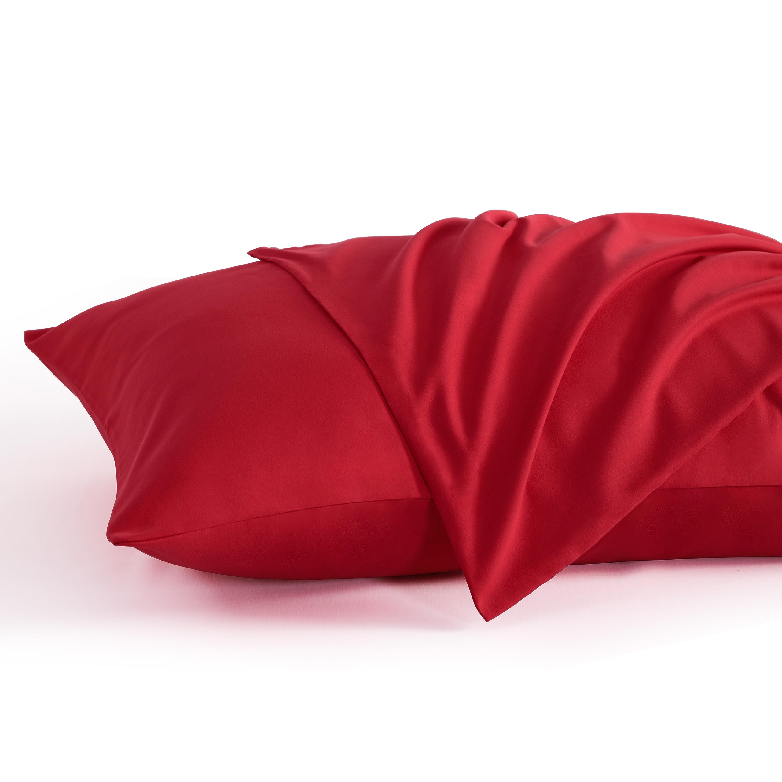 Ntbay King Pillow Cases Set Of 2, 2 Pack Brushed Microfiber 20X40 Pillow Cases, Soft, Wrinkle, Fade, Stain Resistant Red Pillow