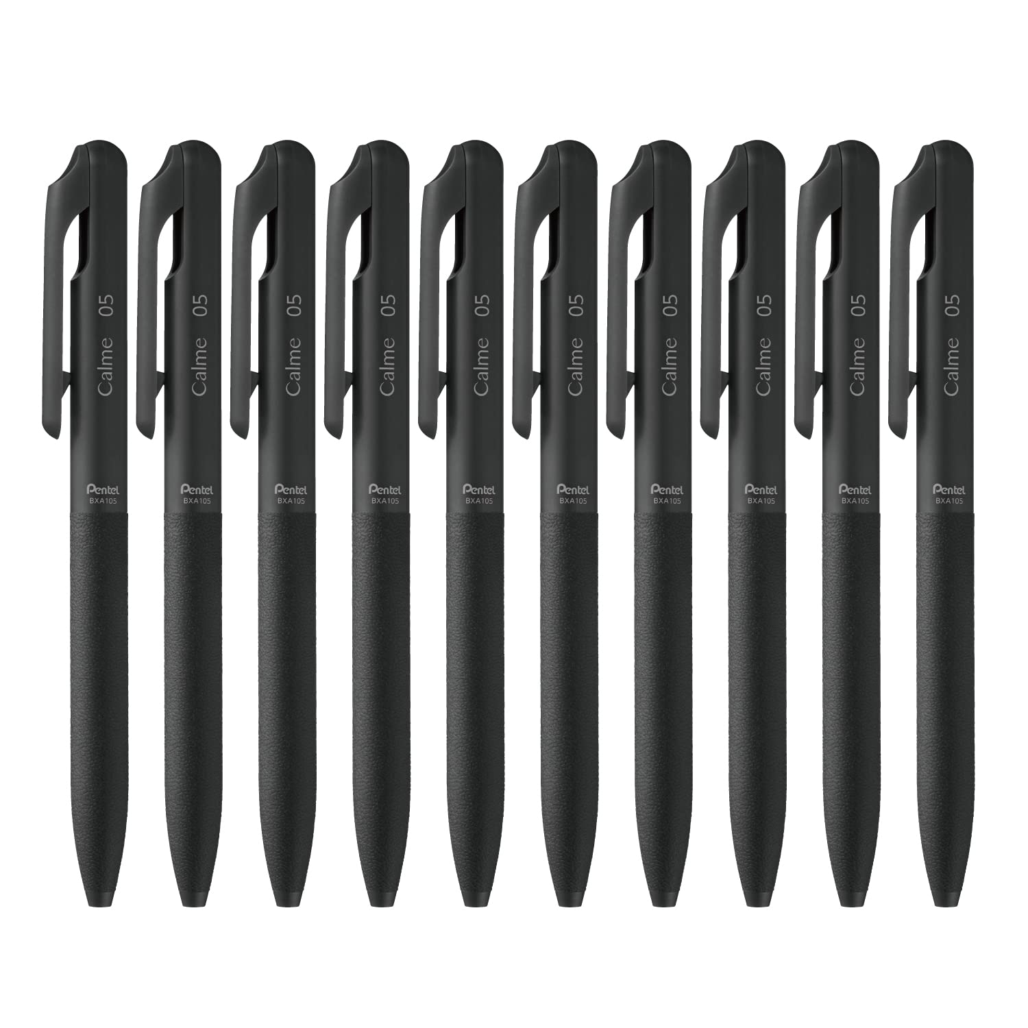 Pentel Oil Based Ballpoint Pen, Calme, 0.5Mm, Black, Black Ink, 10 Count Bxa105A-A