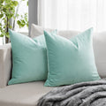 Quafoo Mist Soft Velvet Throw Pillow Covers 26X26 Inch Set Of 2 For Sofa Couch Bed Living Room Decorative Luxury Solid Square Cu