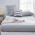 Lifetown 100% Jersey Knit Cotton Sheet, Extra Deep Pocket Sheet, 1 Fitted Sheet With 2 Pillowcases, Wrinkle-Free Ultra Soft (Lig